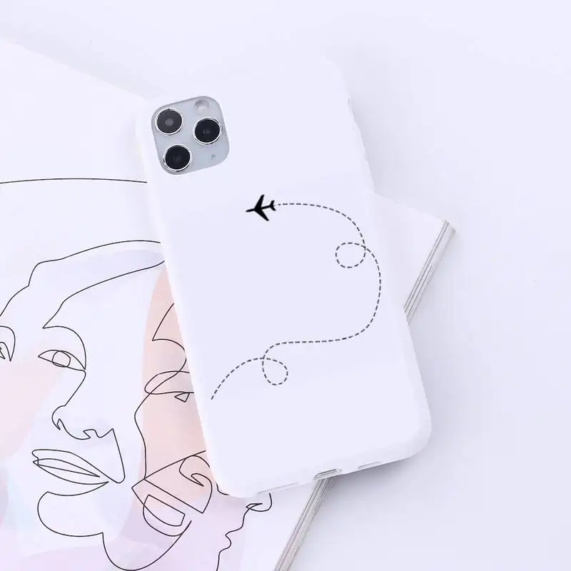 

World Map Travel love line Phone Case Candy Color for iPhone 6 7 8 11 12 s mini pro X XS XR MAX Plus