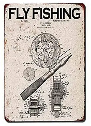 

BENTIAN Metal Tin Sign Fly Fishing Iron Painting Retro Metal Label Vintage Metal Decor Cafe bar Home Wall Art Decoration 12