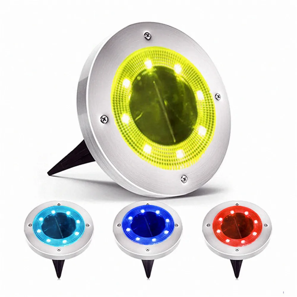 8LED солнечный светильник наружный RGB постепенное изменение водонепроницаемый из