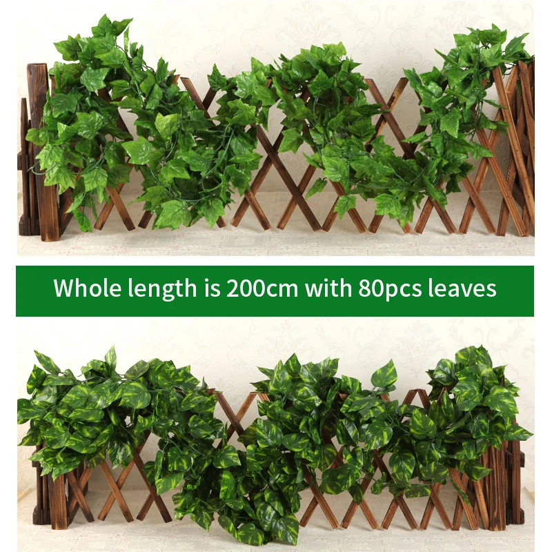 

12pc/lot Artificial plant Creeper greenery leaf Ivy Grape Vine Hanging Garland Rattan Silk Flower For Home Wedding Outdoor Decor