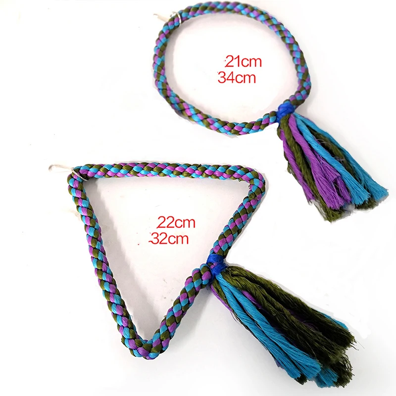 

2pcs Parrot Swings Toys Bird Stand Perch Toy Colorful Hanging Swing Perch Cage Swing Toy for Small Medium Birds Parrots Supplies