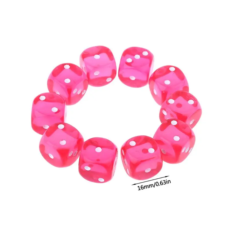 

10pcs/set 16mm D3 Six Sided Dices Beads For Dungeons & Dragon D&D RPG Poly Desktop Table Playing Games