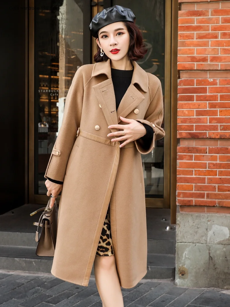 

Double-sided cashmere coat women's autumn and winter mid-length 2020 new Korean straight high-end popular woolen coat