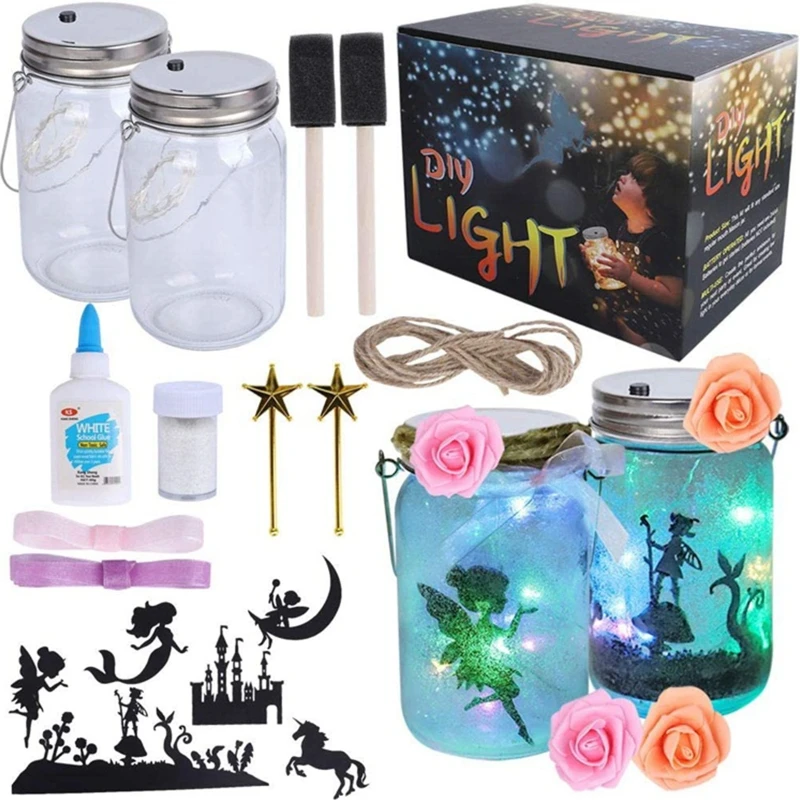 

Girl Elf Craft Kit-Fun DIY Art and Craft Project for Kids-Make Your Own Elf in a Jar-Great Gift for Art Deco Projects