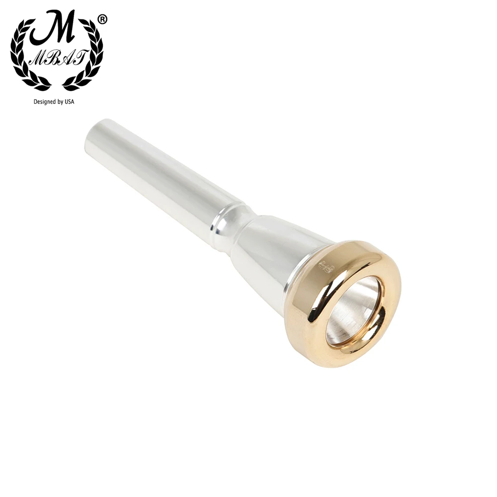 

M MBAT Trumpet Gold Plated Mouthpiece Meg 7C Bach Mouthpiece Brass Instrument Accessories Black High-Grade Cowhide Box Packaging