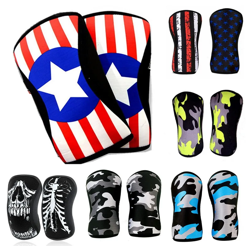 1 шт. компрессионные наколенники 7 мм приседания для тяжелой атлетики подъем