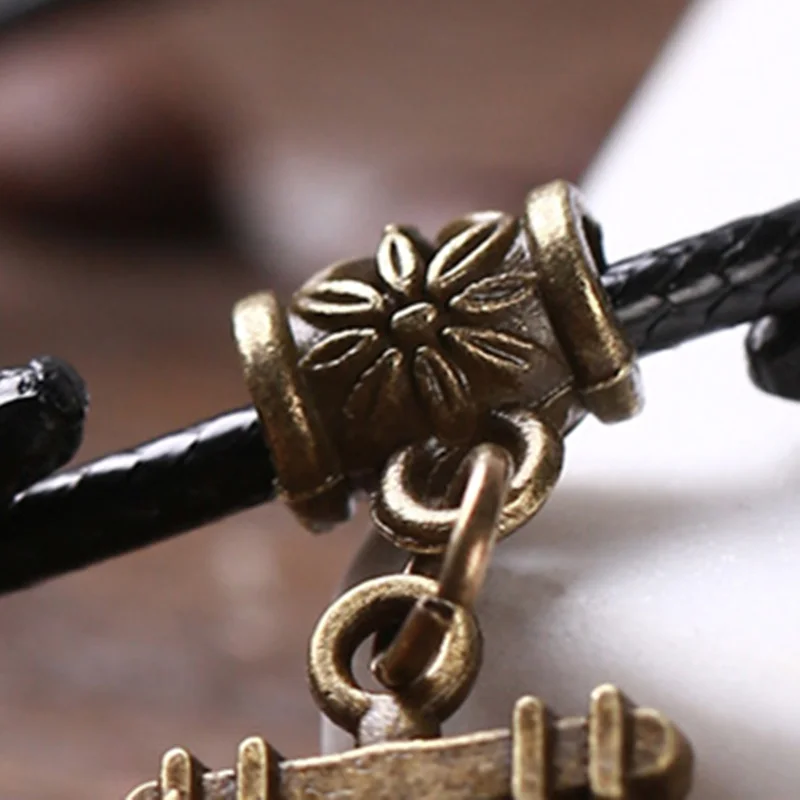 Винтажный Браслет для пар романтичный Модный черный браслет на цепочке с