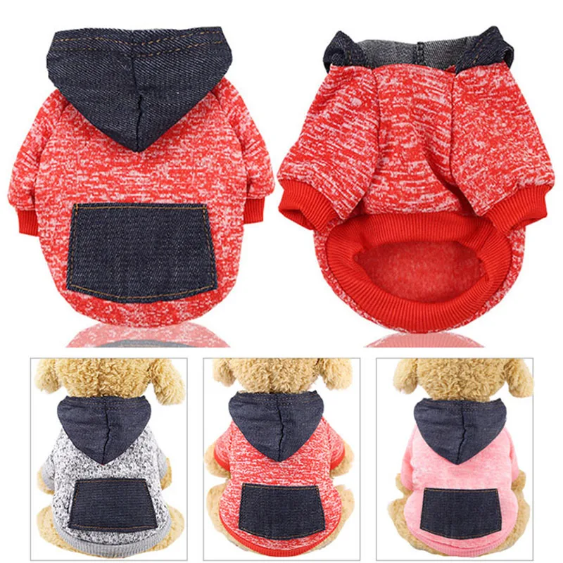 Повседневный свитер для собаки кошки толстовки с капюшоном зимняя одежда кошек