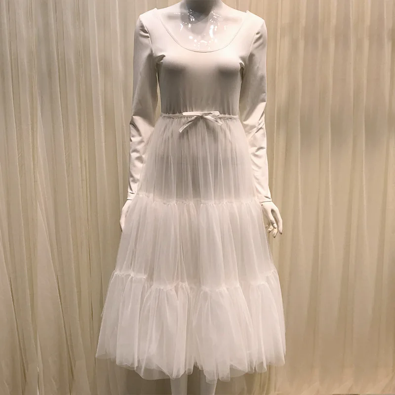 

2021 early spring new ballet super fairy long sleeve collar FAIRY DRESS cascade long sleeve cake dress