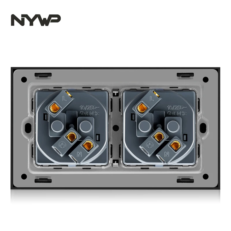 Настенная стеклянная панель NYWP 16 А розетка питания многоштепсельная вилка