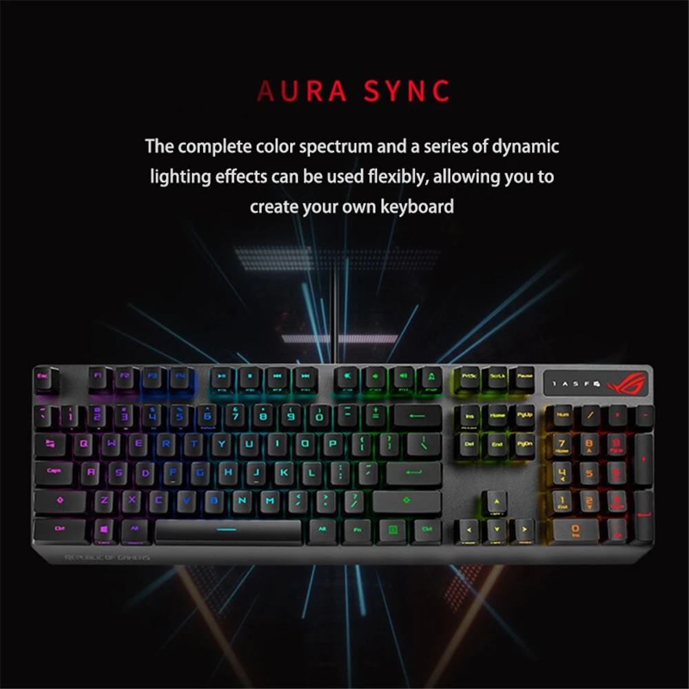 

Проводная Механическая клавиатура ROG Scope RX с оптическим триггером, механическая красная ось, RGB подсветка, водонепроницаемая и Пыленепрониц...