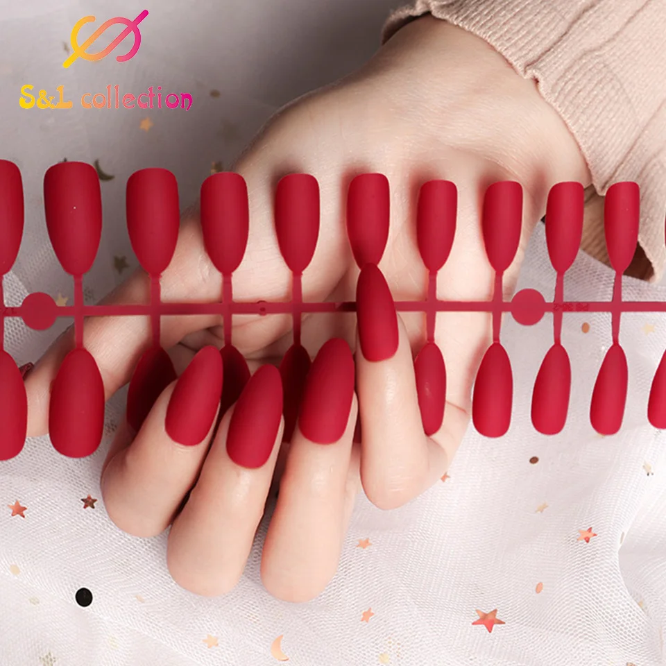 Матовые бордовые гробные накладные ногти серые чистые синие дизайны нюдовые 3*24