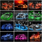 Набор для алмазной живописи 5D, домашний декор, мультяшный спортивный автомобиль, полноразмерная и круглая вышивка, мозаика с вышивкой крестиком, Lamborghini Ferrari