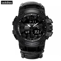 addies men military outdoor watch compass multifunctional waterproof quartz watch g style shock digital watch relogio masculino