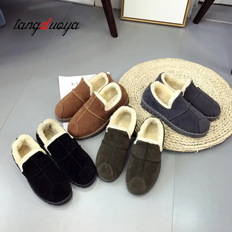 Женская обувь Зимние ботильоны унисекс на плоской подошве женская без застежки