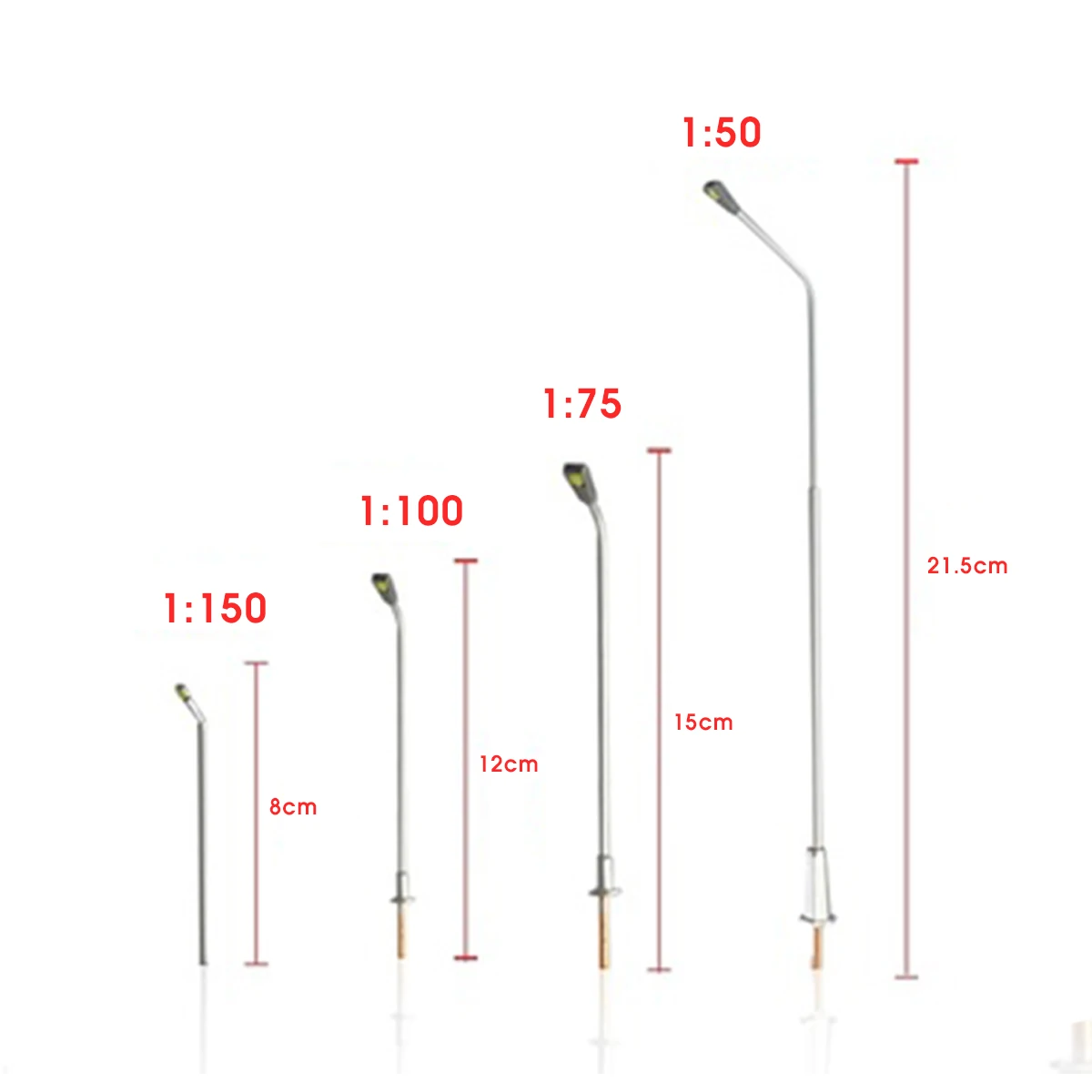 

5pcs 1:100 1:50 Model Street Light Railway Train Lamp LED Garden Landscape Light Outdoor Light DIY Sandbox Game