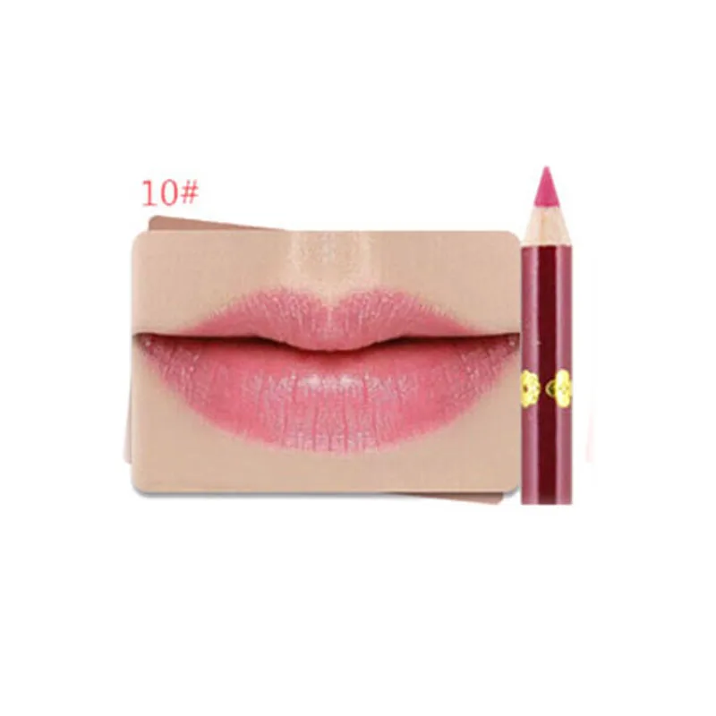 10 Карандаш Lipliner, цветной матовый деревянный карандаш для губ, 12 цветов, водостойкий, стойкий, легко одевается для макияжа, косметический, для салона красоты - Цвет: 10