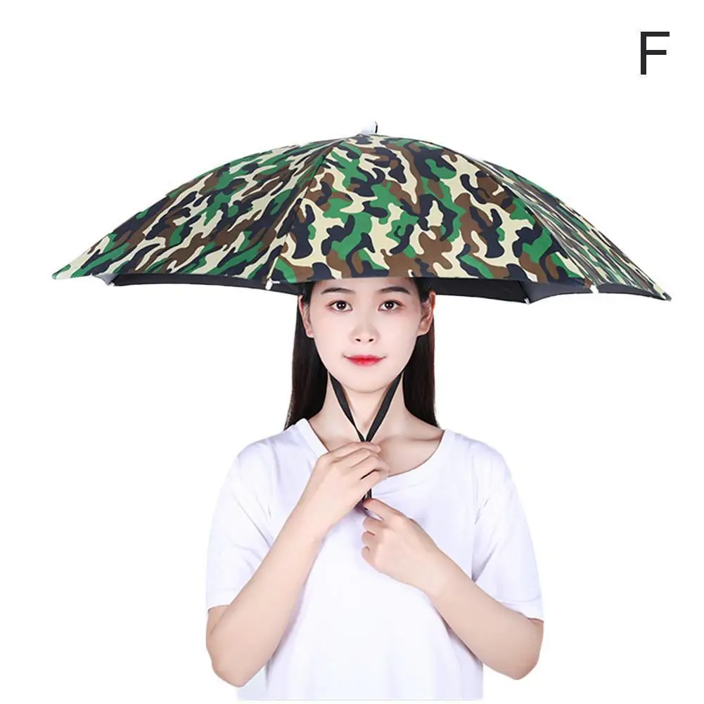 

Portable Rain Umbrella Hat Army Green Foldable Outdoor Sun Shade Waterproof Camping Fishing Headwear Cap Beach Head Hats