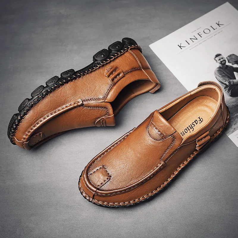 IEERD/повседневная мужская обувь из спилка сезон весна-осень мужские лоферы ручной