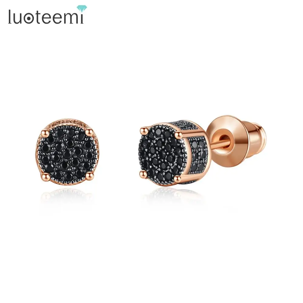 LUOTEEMI крошечные милые сережки в форме Цвет/розовое золото Цвет круглые