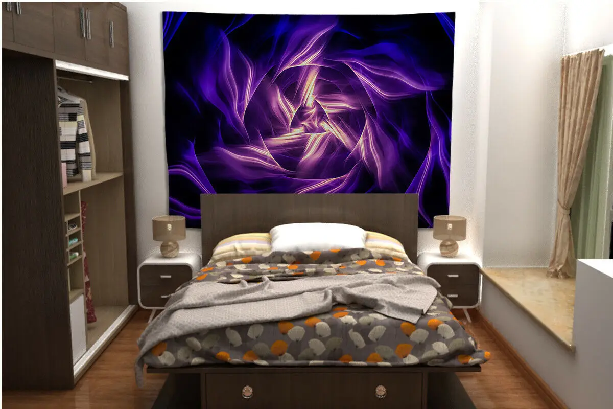 Черный светильник гобелен художественный настенный диван стол покрывало для