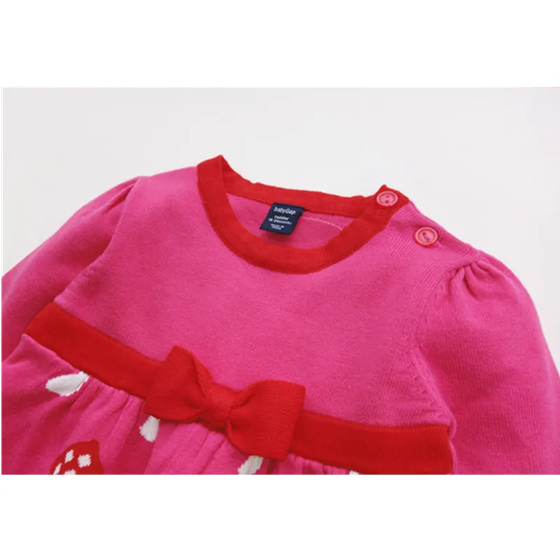 Spring Fall Baby Girls Dress Long Sleeve Knit Girl Dresses Kids Sweaters For Casual Children's Clothing 1-3 Yrs | Детская одежда и