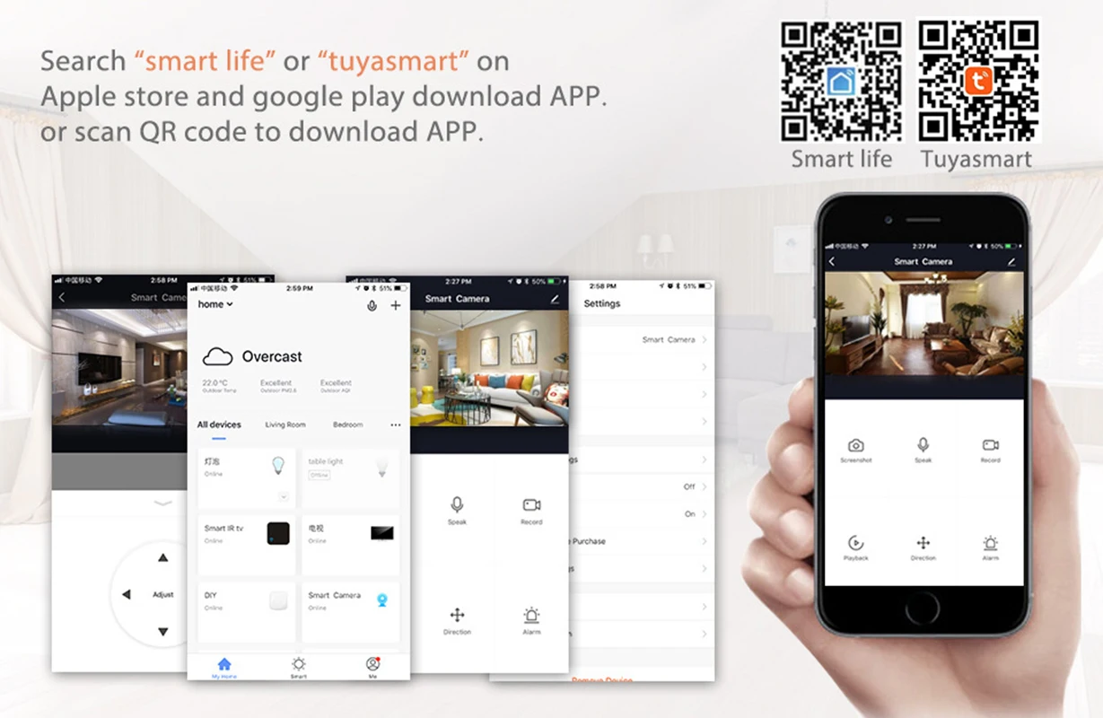 IP-камера Tuya Smart life с Wi-Fi 1080P ночное видение | Безопасность и защита