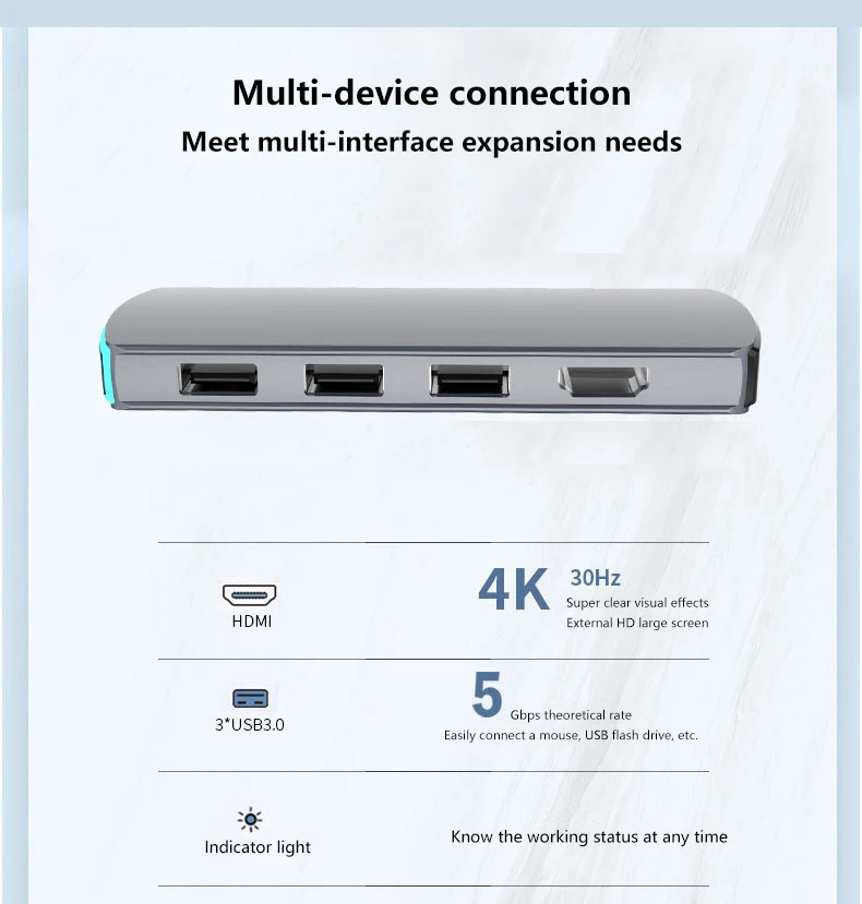 Кабель типа C концентратор к HDMI Type USB 3 0 4K мульти PD аудио адаптер для ПК Lenovo Matebook
