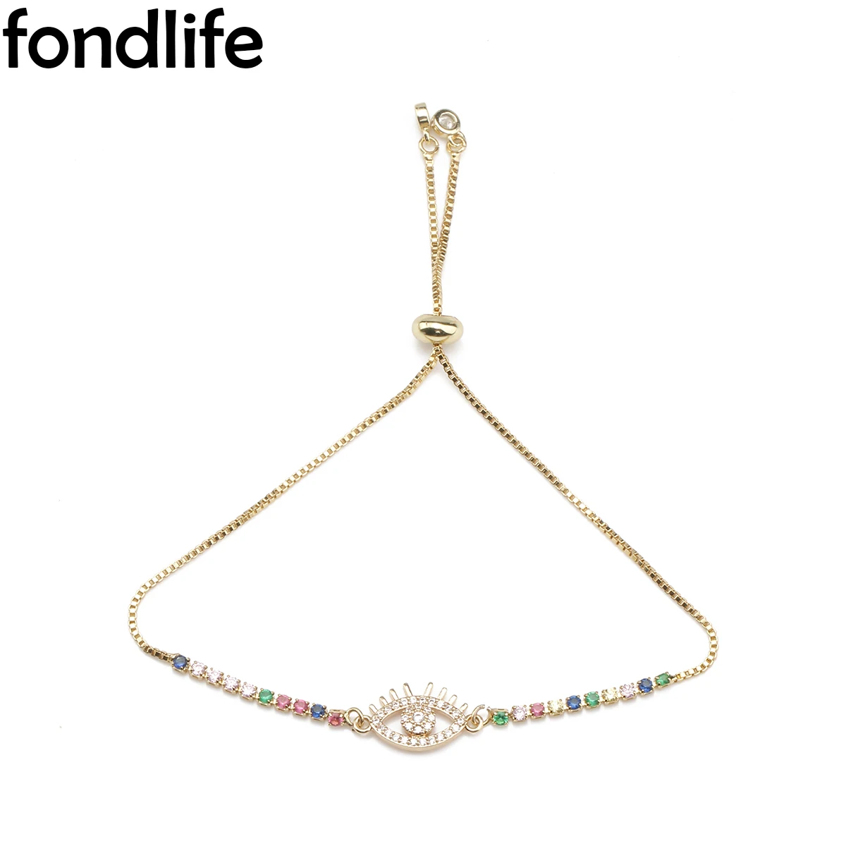 

Cubic Zirconia Present Gold-plated Lucky Eye Bracelet Personality Handmade Red String Adjustable Girl Exquisite Jewelry Gift