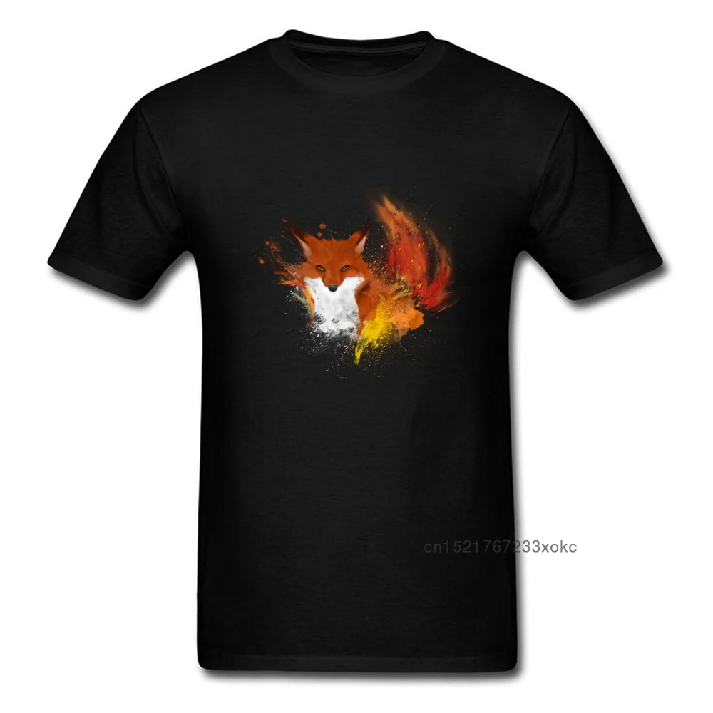 Мужская Повседневная футболка с лисой летняя и осенняя одежда для взрослых