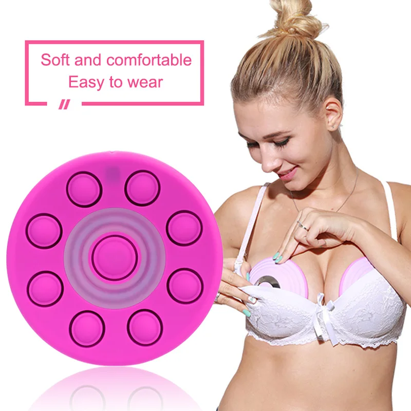 

Plump Breast Enlarge Device Increase Elasticity Moisturizing Skin Chest Nursing Pink Silica Gel Fashion Beauty Breast Massager