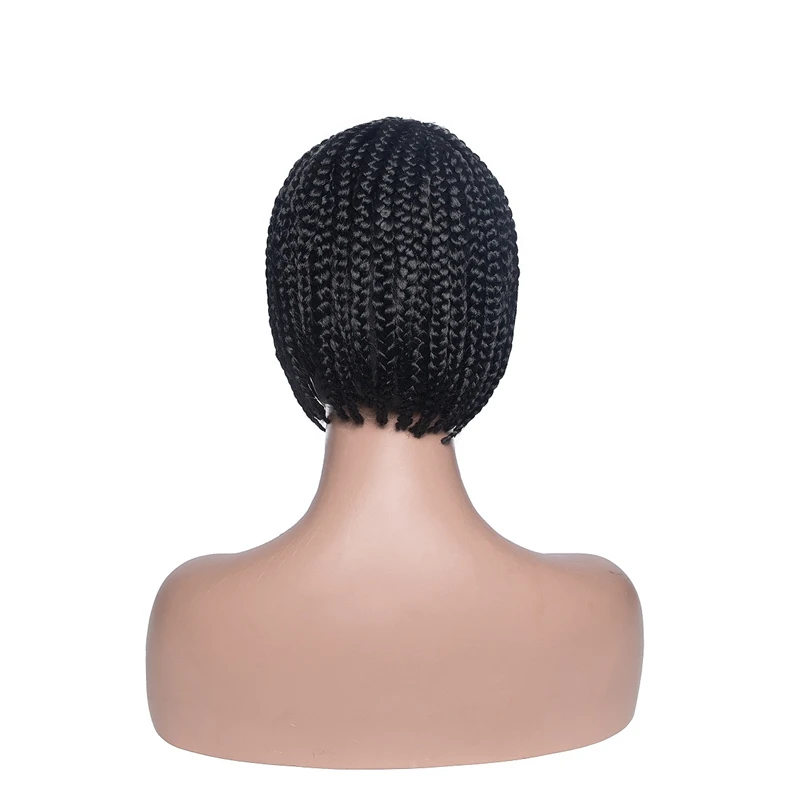 

Box Braids Headband Wigs for Women Box Braided No Lace Wigs with Turban Natural Synthetic Short Bob Head Wrap Wig Peruca Cosplay