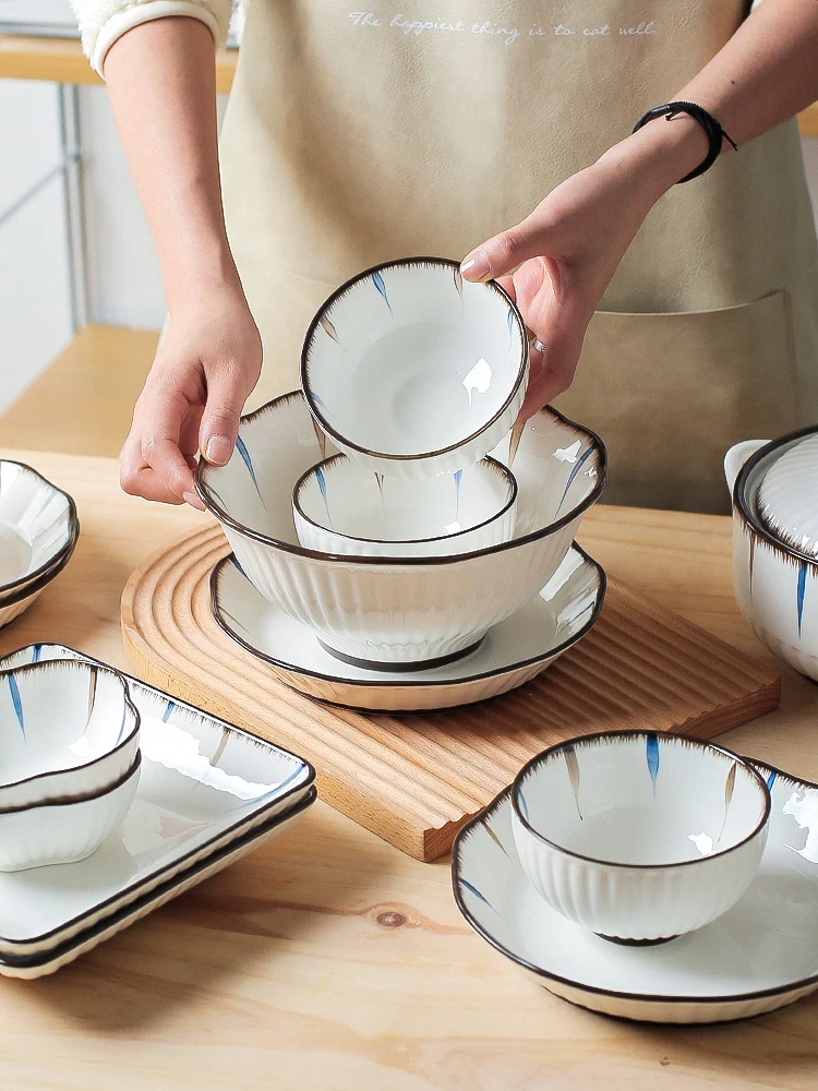 

Tableware and dishes set household dishes and chopsticks combination ceramic rice bowl soup bowl noodles bowl dish plate