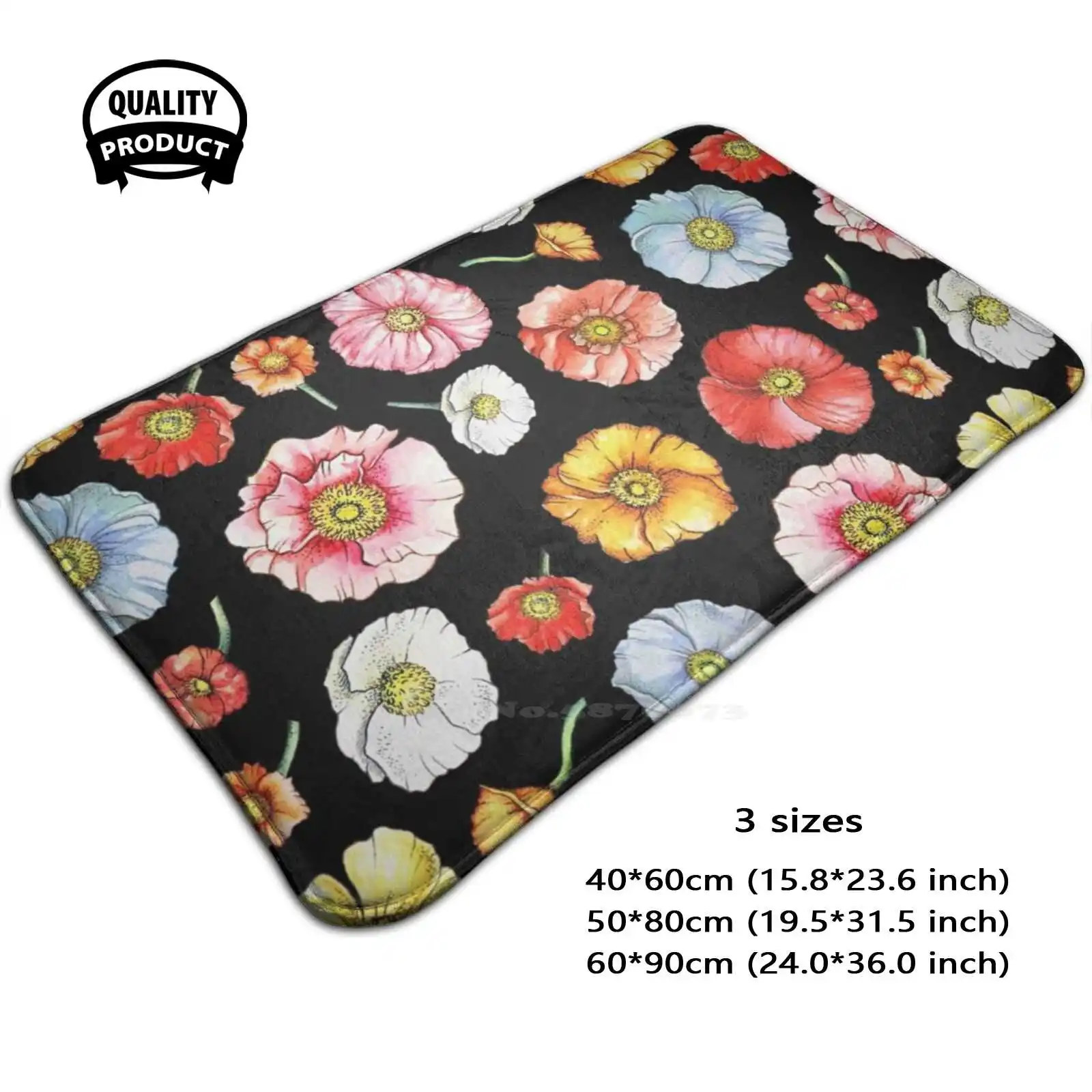 Разноцветный Мак 3D мягкий нескользящий коврик для ног фон баннер красивая