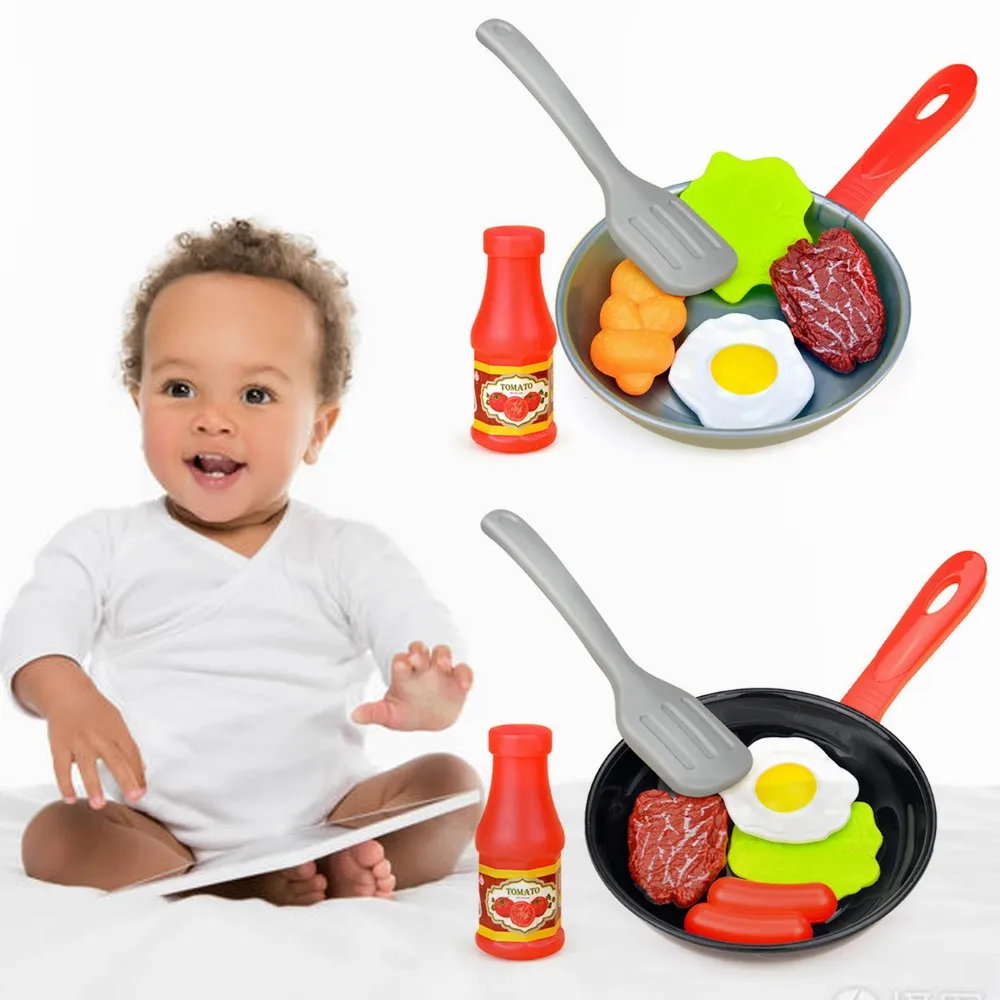 

Детские игрушки для кухни, имитация кухонной утвари, игровой набор для ролевых игр, кастрюля, стейк, овощи, хлеб, хот-дог, омлет, игрушка для д...