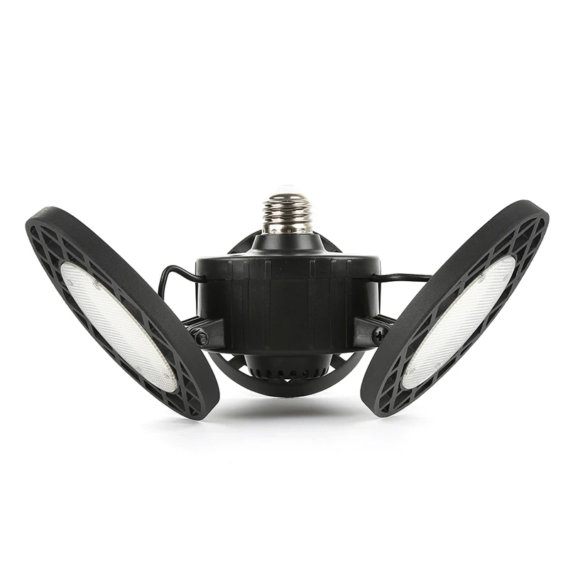 Черный UFO светодиодный гараж лампы AC85-265V 60/80W E26 6000LM общего назначения светодиодный гараж лампа-мастерская склады промышленное освещение - Цвет: Черный