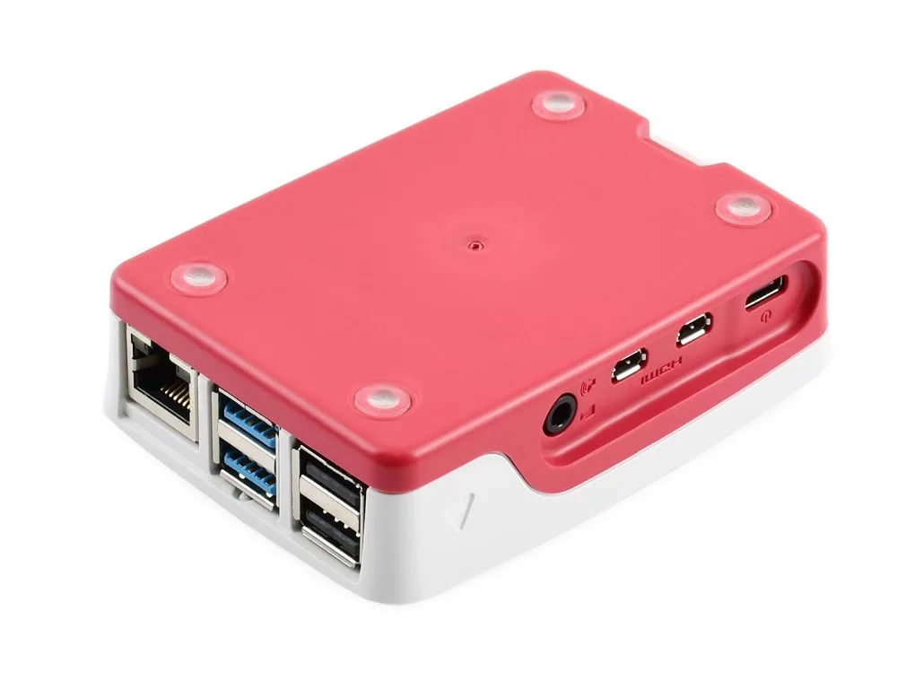 Красный/белый официальный чехол Raspberry Pi для Raspberry Pi 4, высокое качество, двухкомпонентная конструкция ABS