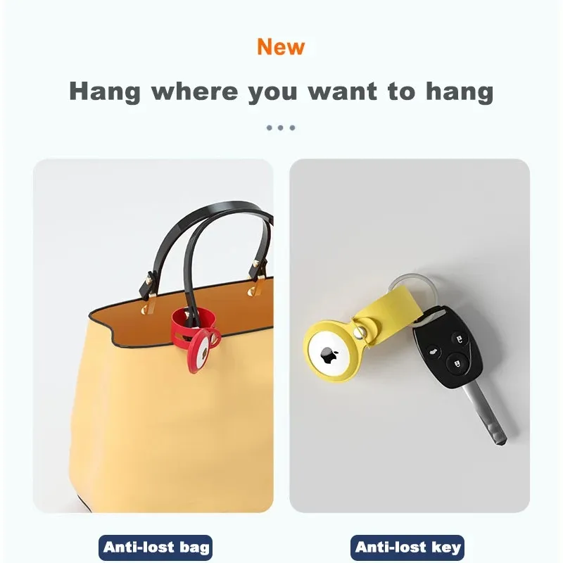 silicone for apple airtags loop case protective sleeve for apple locator tracker anti lost device keychain protective sleeve hot free global shipping