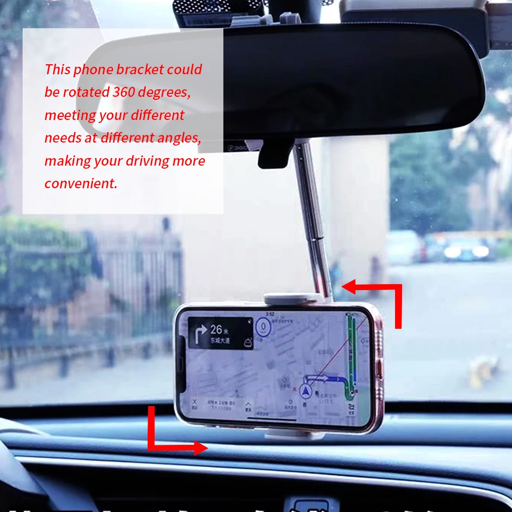 Автомобильный держатель для телефона на зеркало заднего вида с поворотом 360
