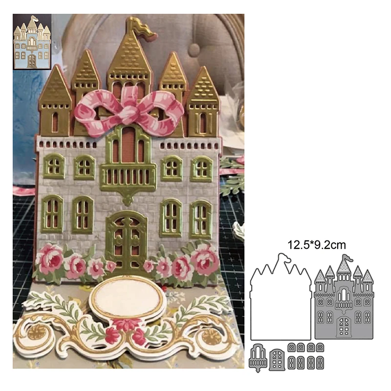 

Building Town House metal cutting dies cut die mold Scrapbook paper craft knife mould blade punch stencils dies