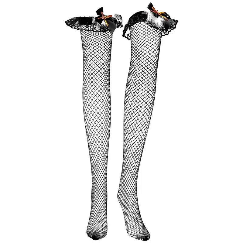 

1 Pair Xmas Bowknot Stockings Long Net Sexy Stockings Xmas Dress High Socks