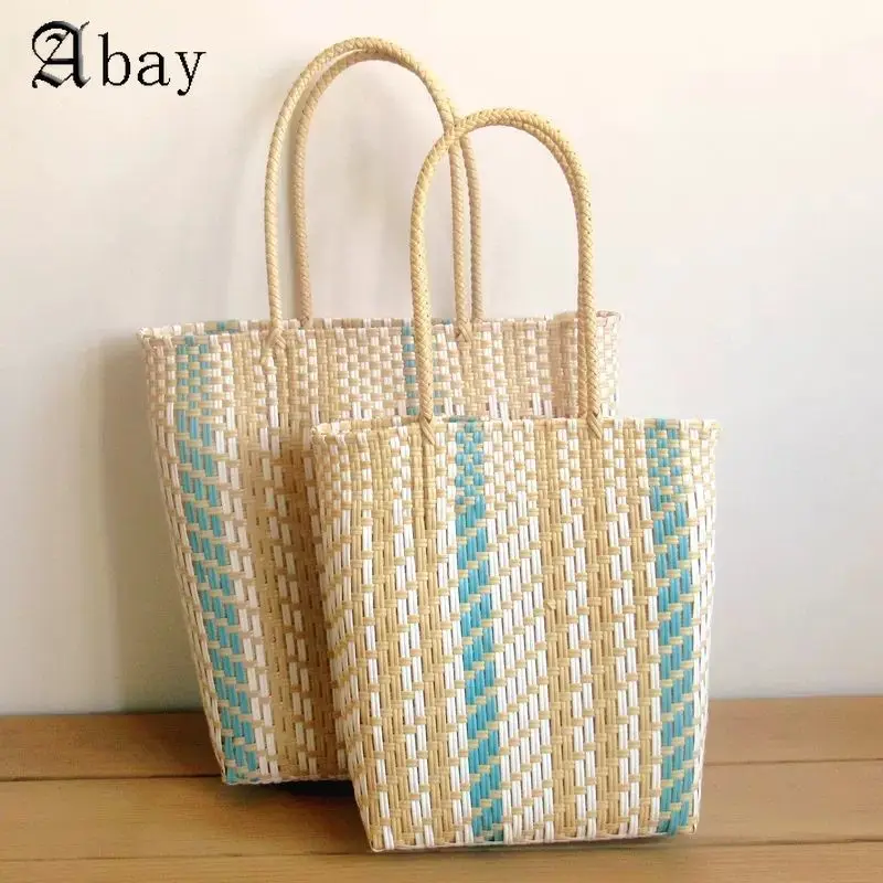 

Fashion Casual Bucket Knit Handbags Straw Bags for Women Summer Beach Bag Ladies Handbag Forever Young Tote Bag