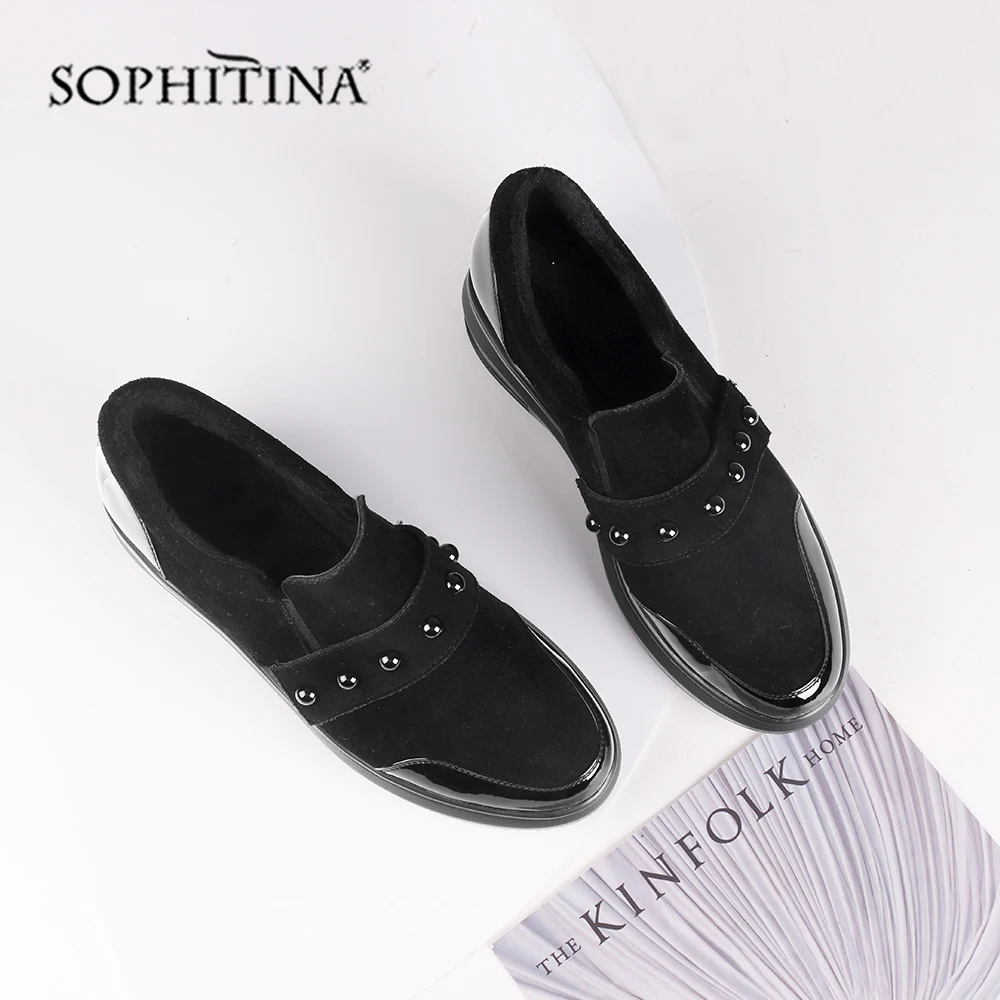 SOPHITINA/Новая зимняя женская обувь Классическая Повседневная модная из коровьей