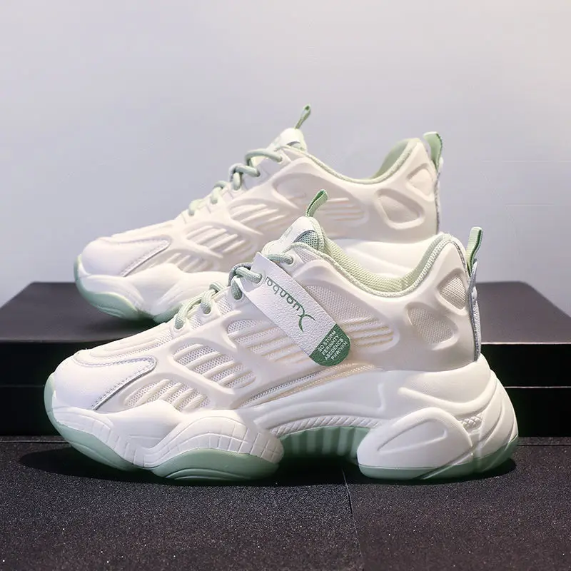 

New Inner Increase Women's Shoes Summer Net Shoes Fashion Thick-soled Casual Sports Shoes White Chunky Sneakers