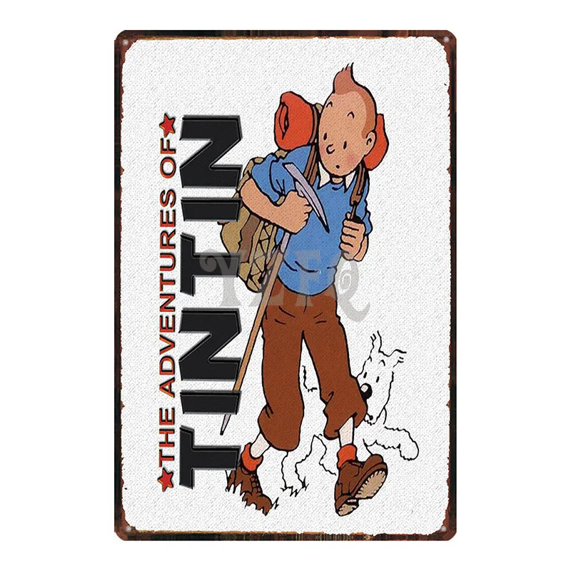DU-2969 Tintin мультфильм жестяная вывеска металлическая пластина железная живопись детская комната настенный бар домашнее искусство Ремесло Декор 30X20 см DU-2967 - Цвет: DU-2969