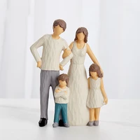 nordic figures family happy time love rustic desk resin characters figurines home decoration accessories