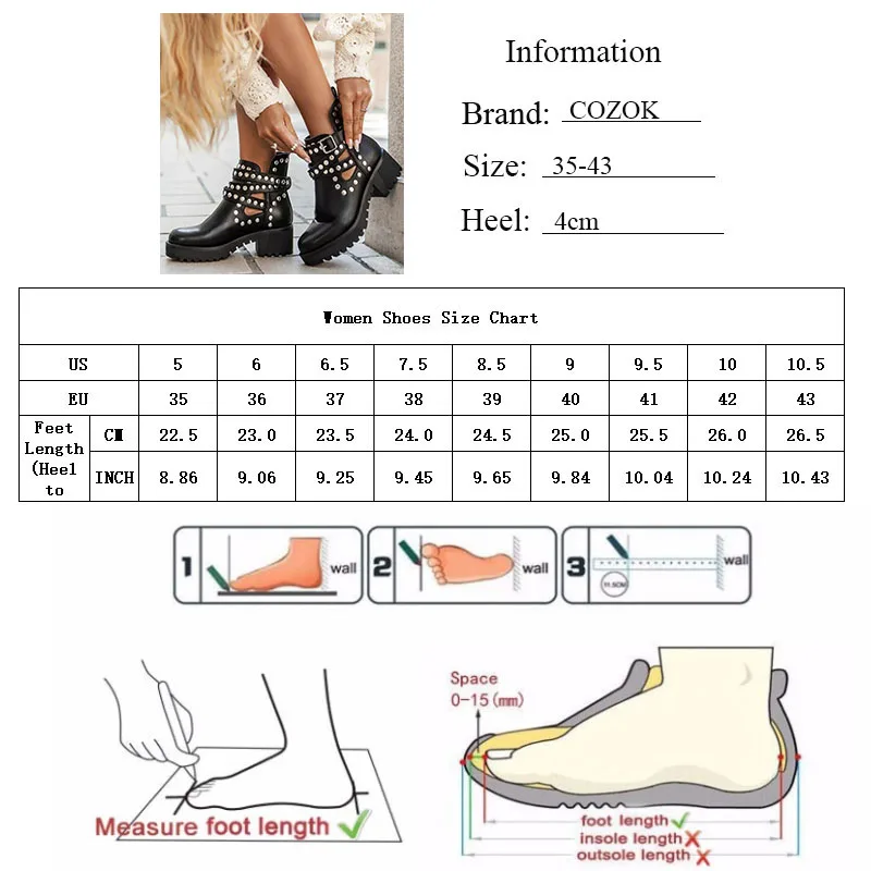 Женские мотоциклетные ботинки с заклепками и пряжкой сезон лето-осень 2021 женские