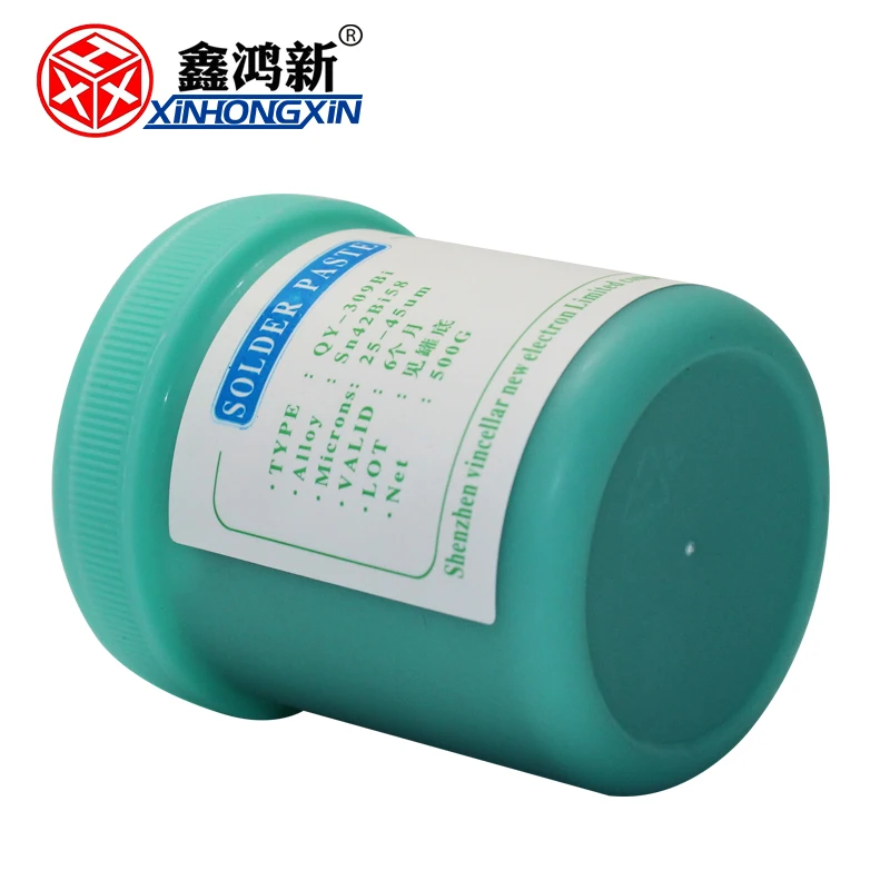 XHX QY-309Bi низкотемпературная SMT Бессвинцовая паяльная паста 500g Sn42Bi58 | Инструменты