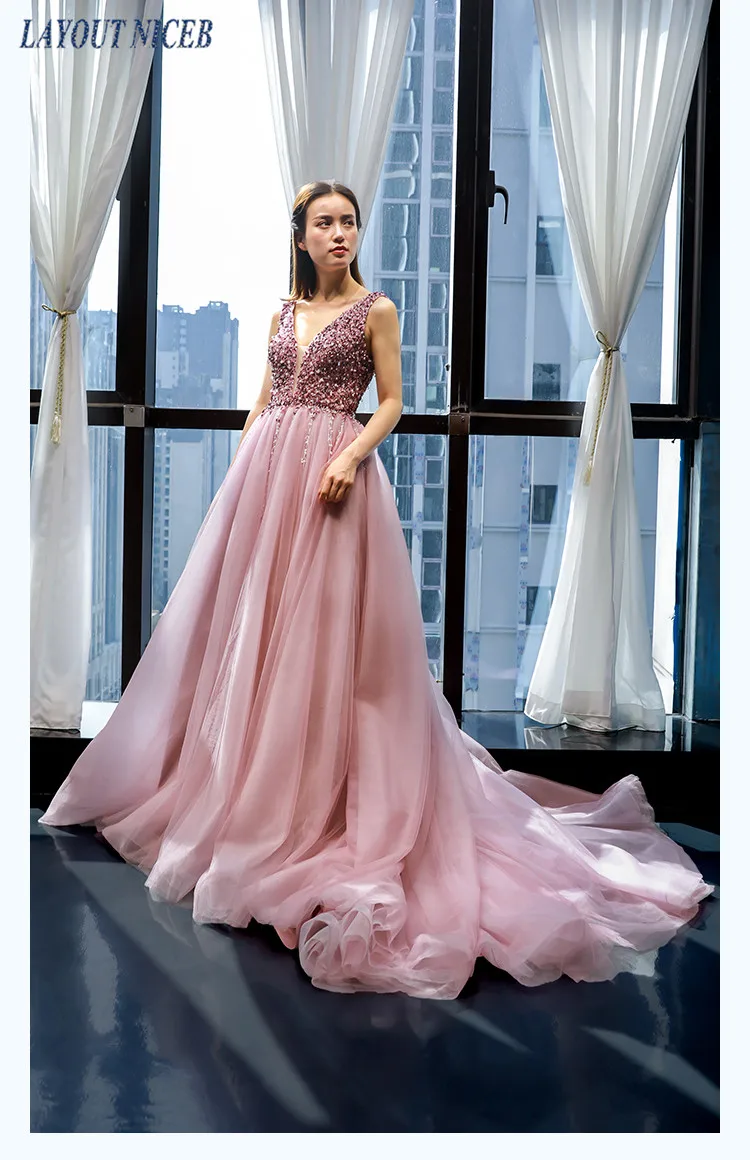 

Fully Beadings A-Line Prom Dresses 2020 robe de soiree Luxury Womens Pageant Dress Formal Party Dress vestido de festa