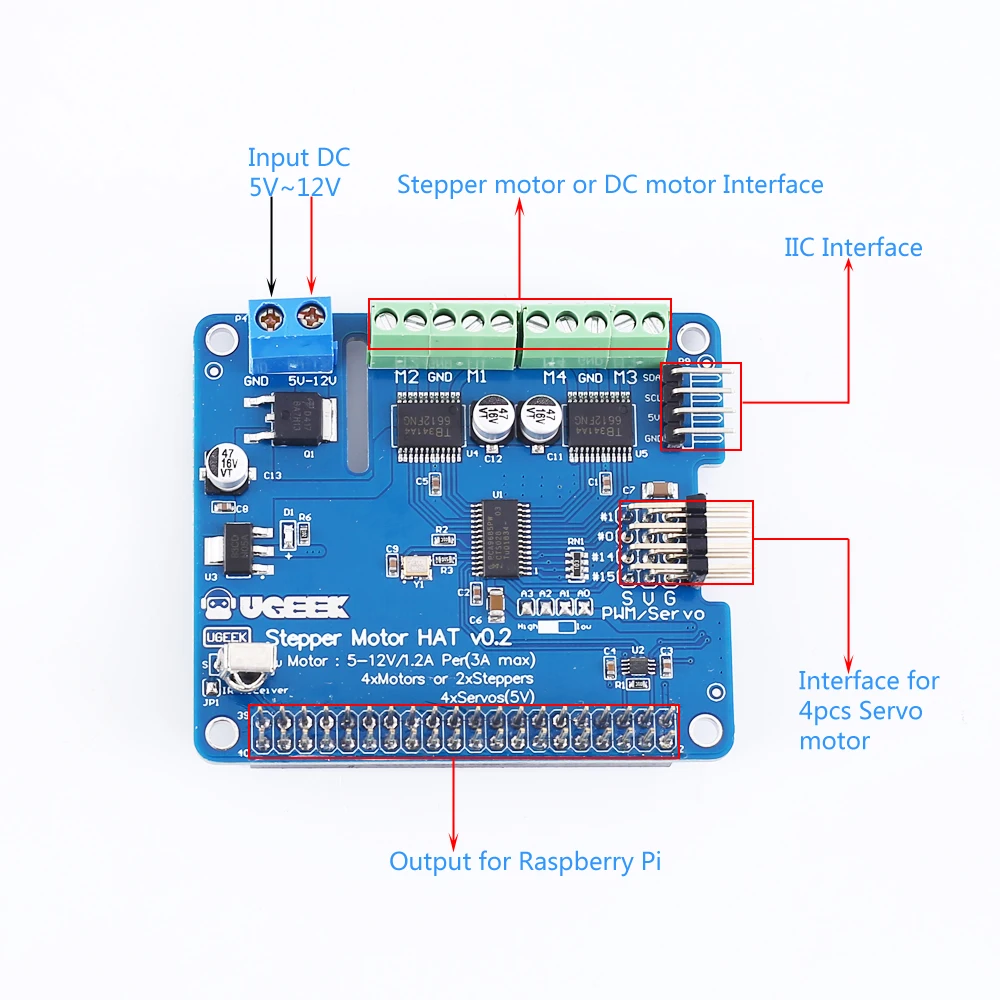 Модуль привода серводвигателя для Raspberry Pi 3B +/3B|Драйвер двигателя| |